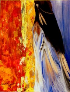 "Enola"    Native name for Alone 22X28 Acrylic on Canvas