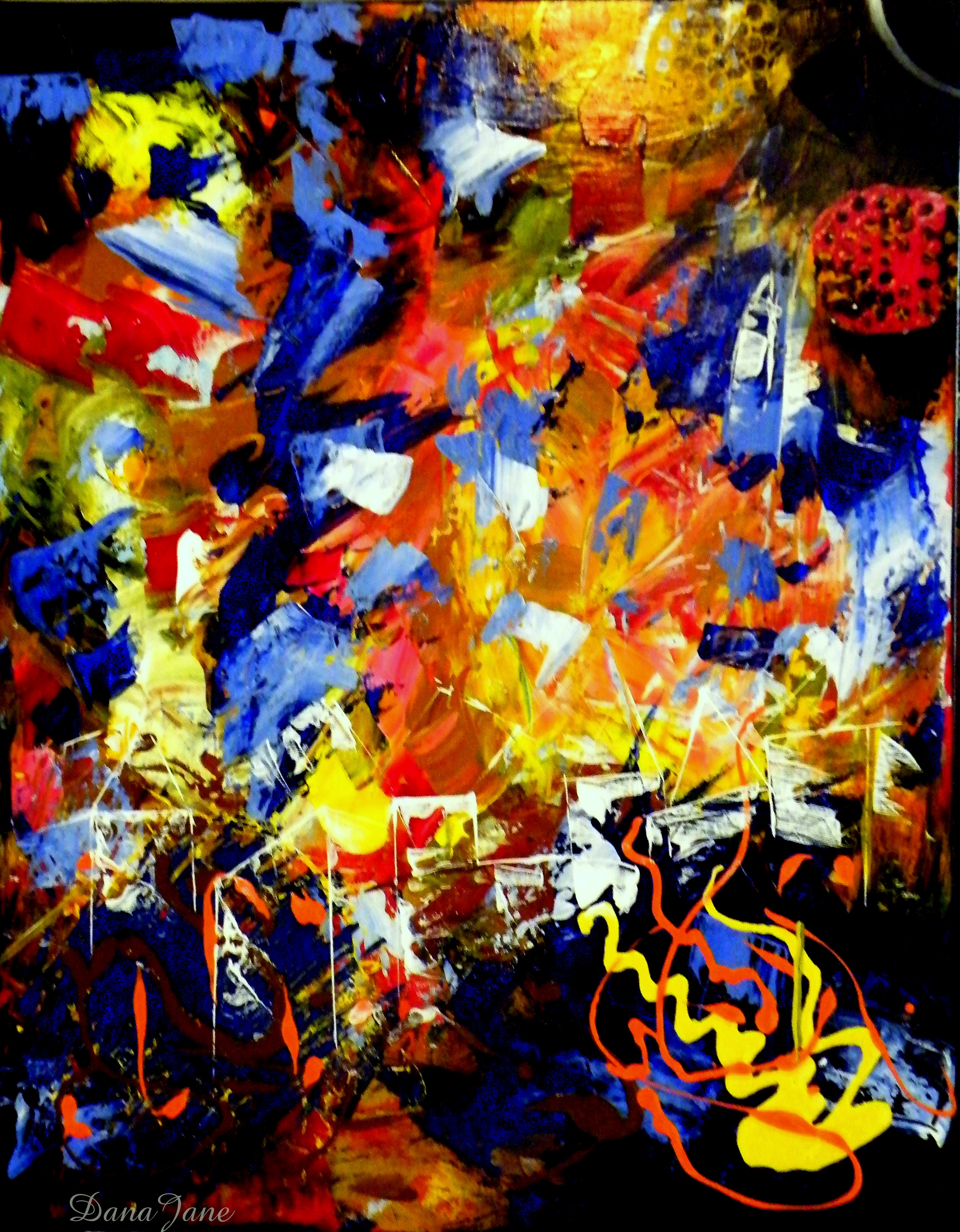 Mixed Emotions/City Scape 22X28 Acrylic on Canvas